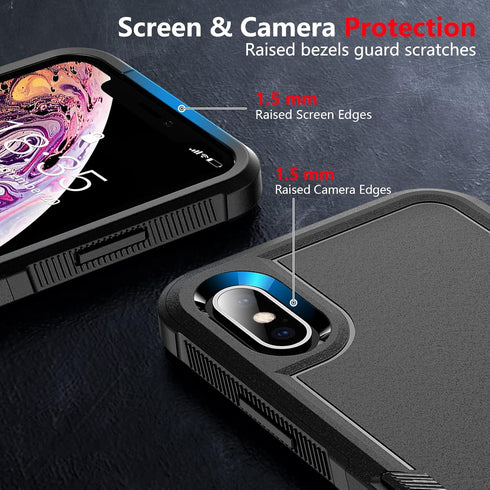 SPIDERCASE for iPhone Xs Max, 10 FT Military Grade Drop Protection, Non-Slip, Shockproof Airbag Cushion Protective Case