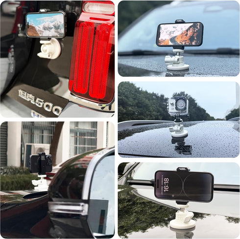 ULIBERMAGNET 360 1/4 inch White Magnetic Camera Mount, Strong Magnetic Mount with Rotation Ball Head, Security Camera