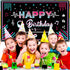 Music Happy Birthday Party Backdrop, Large Fabric Banner for Teens, 73 x 43 Inches