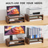 2-Tier 16.5 Inch BONTEC Wooden Monitor Stand Riser, Desk Shelf with Storage Organizer, Ergonomic Computer Stand