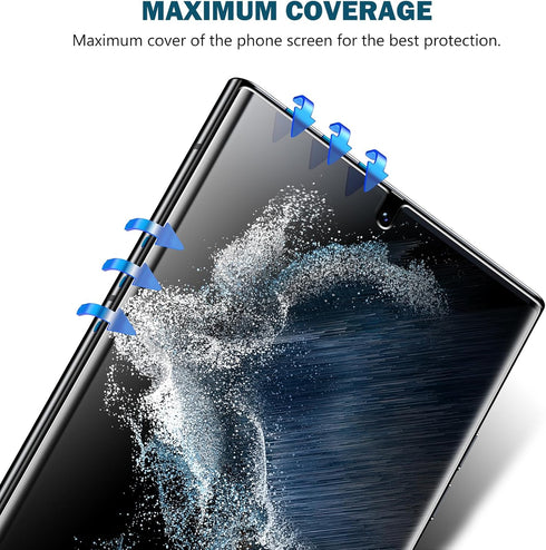EGV 3 Pack Samsung Galaxy S22 Ultra Screen Protector, Touch Sensitive, Anti-Scratch 3D Curved TPU, Bubble Free