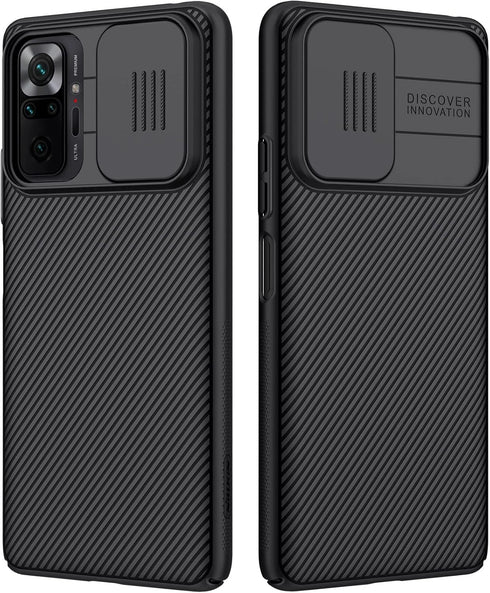 For Xiaomi Redmi Note 10 Pro Case, CamShield Slim Protective Cover with Camera Protector, Hard PC TPU (Black)