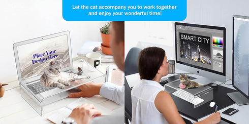 Acrylic Monitor Stand Riser, Clear Laptop Stand for Desk Accessories, Aesthetic Laptop Riser for Office Supplies