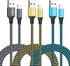 Apple MFi Certified 6FT iPhone Charger 3 Pack - Fast Charging Nylon Braided USB Lightning Cable for iPhone & iPad.