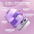 IDweel iPhone 15 Pro Max Case: 2-in-1 Shockproof with Screen Protector, 360° Ring Holder, Camera Lens Protector, Purple.
