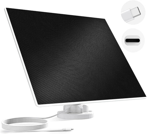 Dzees USB-C Solar Panel for Outdoor Camera Wireless, Continuous Power with 5W Charging, 9.8ft Waterproof Cable