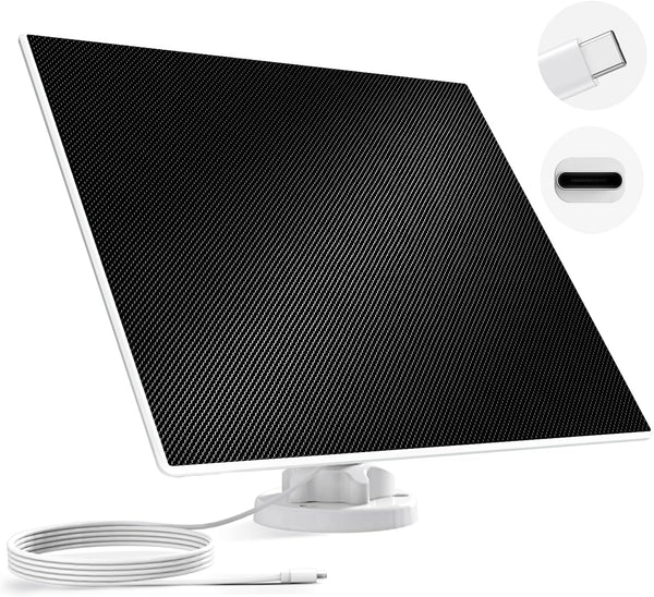 Dzees USB-C Solar Panel for Outdoor Camera Wireless, Continuous Power with 5W Charging, 9.8ft Waterproof Cable