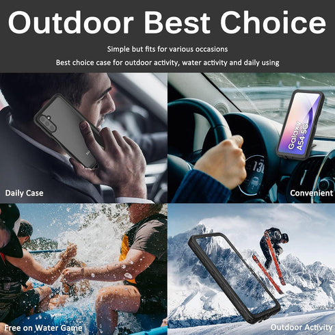 Miimall Waterproof Case for Samsung Galaxy A54 5G, Built-in HD Clear Screen Protector, Full Shockproof Bumper