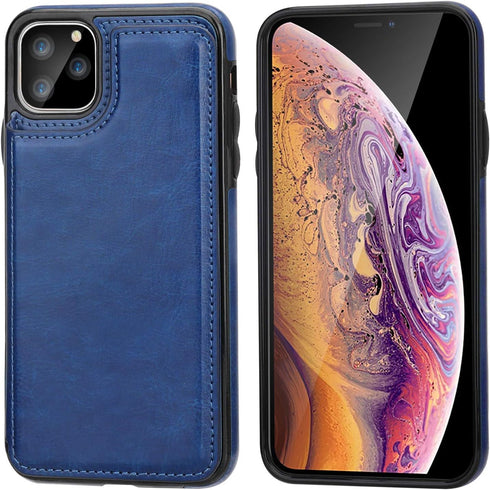 OT ONETOP Wallet Case for iPhone 11 Pro, PU Leather Kickstand with Card Holder, Double Magnetic Clasp, White