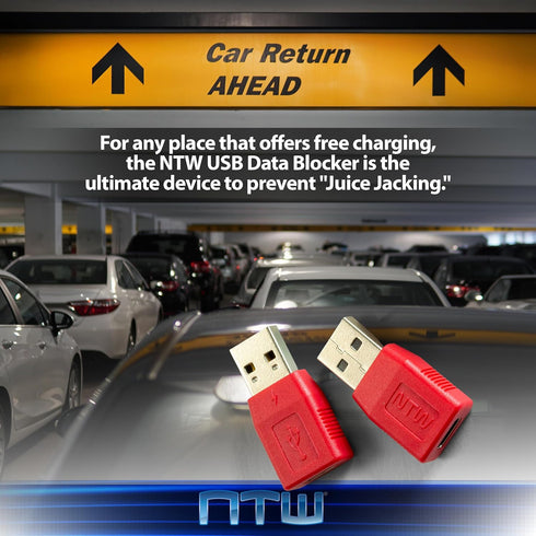 NTW USB-A to USB-C Data Blocker, Secure Charging USB Adapter for Blocking Data Sync and Juice Jacking