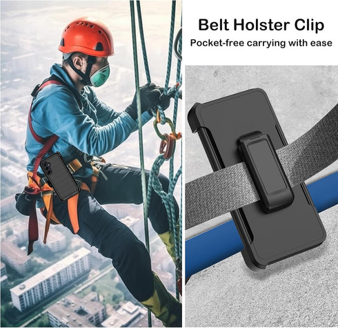 Heavy Duty Shockproof Drop Protection Case for Samsung Galaxy A35 5G with Belt Clip Holster & Built-in Screen Protector