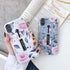 Compatible with iPhone XR Case, Rugged Shockproof Slim Fit Dual Layer Design, 3D Embossed Pink Flowers (White)