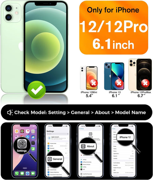 Anqrp 360 12/12 6.1" Rotatable Stand Magnetic Case for iPhone Pro with Adjustable Invisible Kickstand, [Compatible