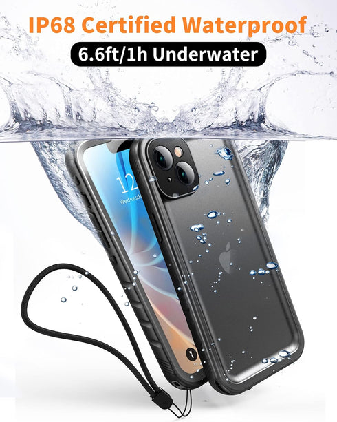 Cozycase Waterproof Case Compatible with iPhone 14 Plus - Full Body Shockproof Dustproof Dropproof with Built-in Screen