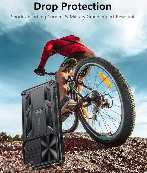 FNTCASE Samsung Galaxy A15-5G Case: Rugged Military Grade Shockproof Drop Protection Mobile Cover with Kickstand (Black)
