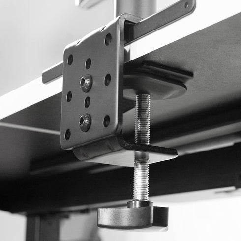 VIVO Steel Reinforcement Bracket Mount Plate for Thin Glass Table Tops, Clamp Compatible with Monitor Stands