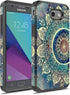 Rosebono Dual Layer Shockproof Hard Cover Graphic Case for Galaxy J7, Green Mandala