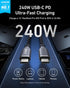 240W 100-Year 17 S24(3 Anker Prime USB C to USB C Cable, Fast Charging Cord, Upcycled-Braided Nylon with Bend