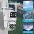 Dosilkc 1080P 360 PTZ Outdoor Security Camera, Dual Lens Linkage Wireless WiFi Cameras for Home Security, View Auto