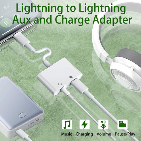 Apple MFi Certified 2 Pack Lightning to 3.5mm Headphone Jack Adapter, Aux Audio & Charger Dongle for iPhone 14-7.