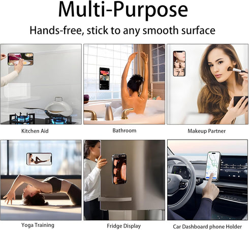 DreamsLink.LC Silicone Double-Sided Suction Phone Case Detachable Mount, ASMR/Fidget Sticky Phone Grip Hands-Free Phone