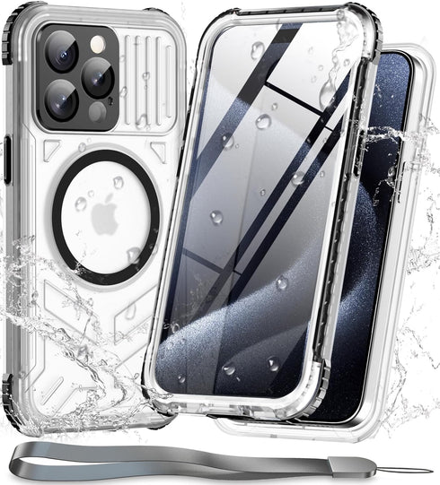 WIFORT Waterproof Case for iPhone 15 Pro Max, IP68 Underwater Dustproof, 15FT Military Shockproof 360 Full Body