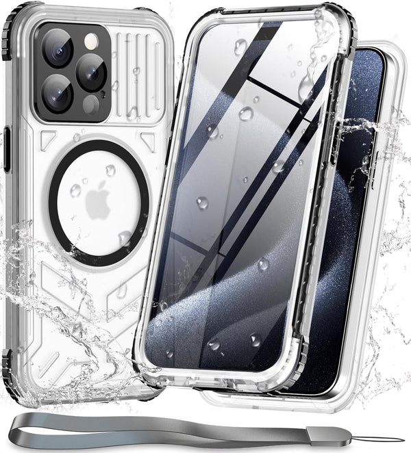 WIFORT Waterproof Case for iPhone 15 Pro Max, IP68 Underwater Dustproof, 15FT Military Shockproof 360 Full Body