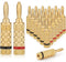 WGGE WG-3333 24k Gold Plated Speaker Banana Plugs - Closed Screw Type (12 Pairs)