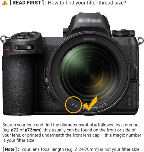 JJC Multi-Coated 72mm UV Filter for Nikon Z6 Z6II Z7 Z7II with Z 24-70mm f/4 S Kit Lens for Fuji Fujifilm X-S10 X-T4 X-T3 with XF 16-80mm f/4 R OIS WR Kit Lens & Other Lenses with 72mm Filter Thread