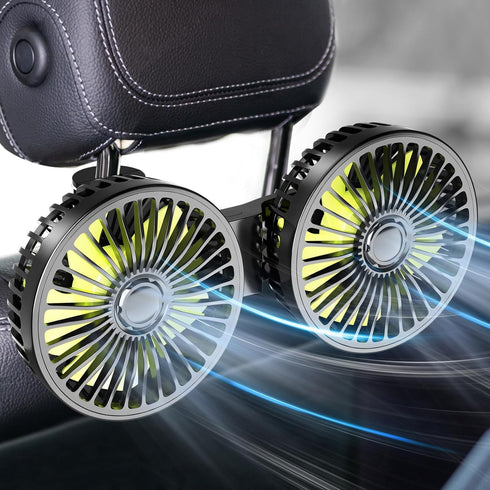 Dealswin Car Fan for Backseat kids, Dual Head USB Car Seat Fans,