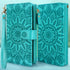 Harryshell Detachable Magnetic Zipper Wallet Case for Samsung Galaxy A32 5G (2021), Flower Design (Blue Green)