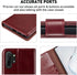MONASAY Wallet Case for Galaxy Note 10+ Plus, 6.8 inch Flip Folio Leather Cell Phone Cover with RFID Blocking, Burgundy