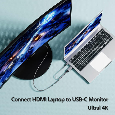 HDMI to USB C Adapter Cable 4K60Hz 6.6FT, HDMI Source to USB Type C Display Converter, Compatible with Steam Deck, PS5,