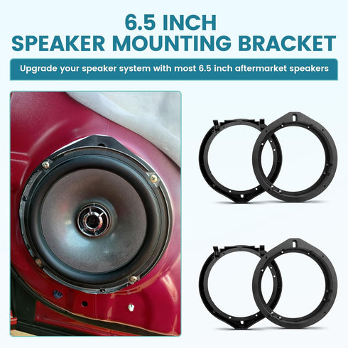 NuIth Car Speaker Adapter Bracket Kit for 2006-2013 Honda Civic/Accord/CR-V/Acura, 6.5 Inch, 4PCS with Wiring Harness
