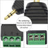 GELRHONR 3.5mm 3 Pole Screw Terminal Converter - TRS Stereo Male to AV 3 Screw Terminal Solderless Block (3-Pack)