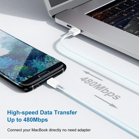 Fast Charging Type C Charger, 2 Pack USB C Wall Block & 3ft Cable for Samsung Galaxy S8/S9/S10, Note 8/9/10, Pixel 3.