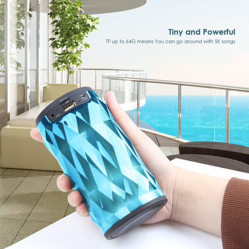 LED Bluetooth Speaker, Portable Wireless Speaker with Night Light, 6 Color LED Themes,