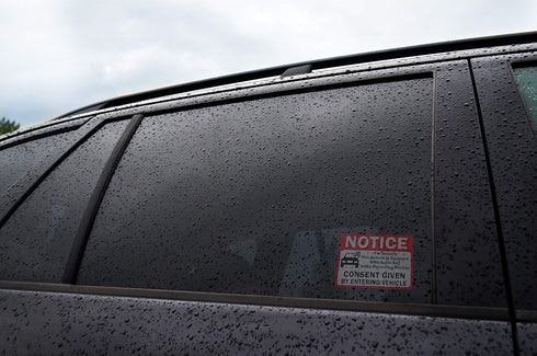 6-Pack Double Sided 3.5"x2.5" Notice Vehicle is Equipped With Audio And Video Recording Devices Consent Sticker, Vinyl