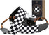 Padwa Lifestyle Black and White Plaid Camera Strap, 2" Wide Double Layer Cowhide, Adjustable Neck Strap for All Cameras