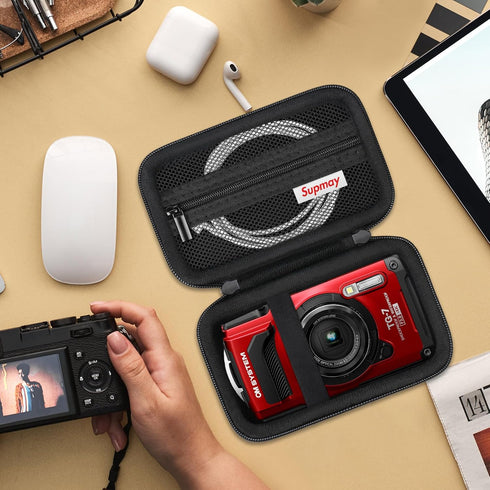 Hard Carrying Case for Olympus Tough TG-7/TG-6, Shockproof Waterproof Digital Camera Travel Case with Zipper Mesh