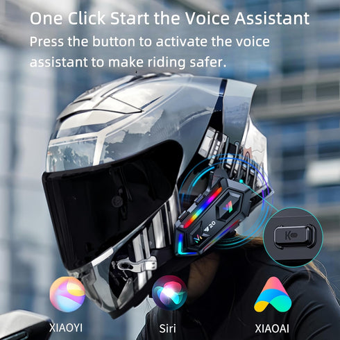 Y20 Motorcycle Helmet Bluetooth Headset, HiFi Sound, Noise Reduction, 1000mAh Battery, Waterproof, Easy Set Up