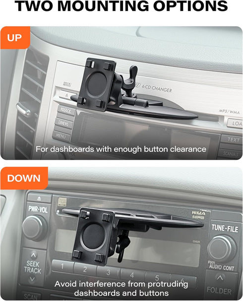 1Zero 360 7-11 Inch CD Slot Mount for CarPlay Screen, Rotation Tool-Free Installation CarPlay CD Mount Compatible