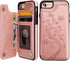 Vaburs Wallet Case for iPhone SE(2022) 5G/SE(2020)/7/8 - Embossed Butterfly Premium PU Leather with Card Holder