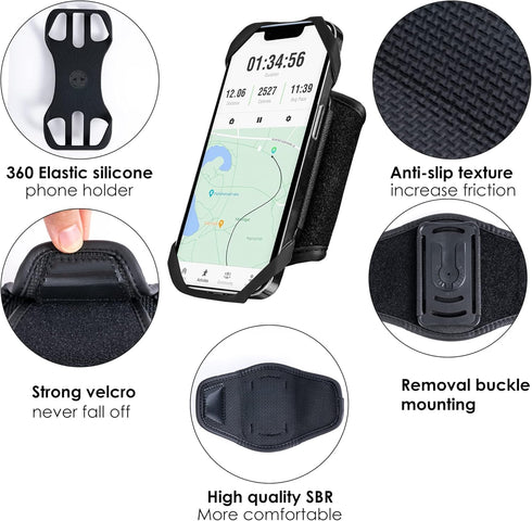 Backpack Phone Holder, 2 in 1 Clip for Backpack Strap, 360° Rotatable & Detachable Belt Holder for 4.5-7'' Phones