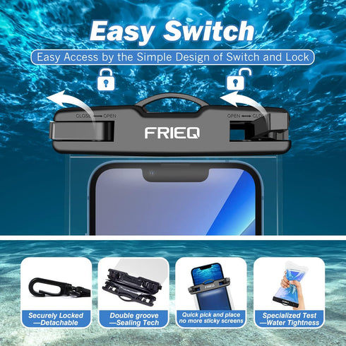 Waterproof Phone Pouch Bag - 2 Pack, Universal IPX8 Waterproof Case with Lanyard for iPhone/Samsung Up to 7"