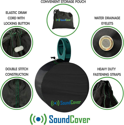Marine Wakeboard Tower Speaker Covers for 8” Round Speakers – Water-Resistant, Large Size (Set of 2)