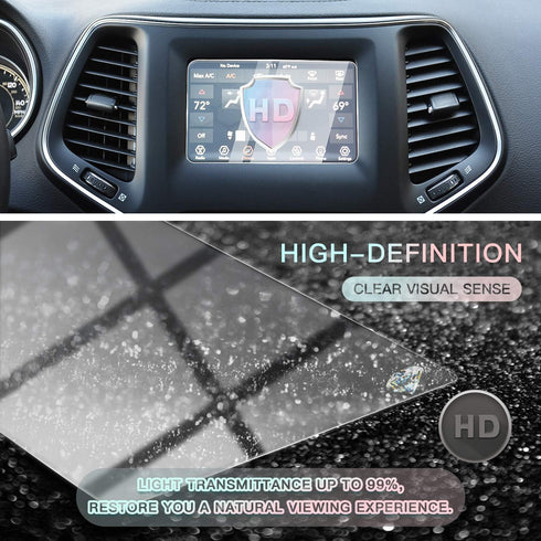 CDEFG Cherokee Uconnect Navigation Touchscreen Protector, Tempered Glass HD Scratch Resistance (7 in)