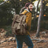 Kattee Men’s Large Leather Canvas Backpack, Army Green Travel Rucksack