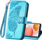 Galaxy A32 5G Case, PU Leather Wallet Flip Protective Phone Case with Wrist Strap and Card Slots for Samsung Galaxy A32