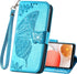 Galaxy A32 5G Case, PU Leather Wallet Flip Protective Phone Case with Wrist Strap and Card Slots for Samsung Galaxy A32